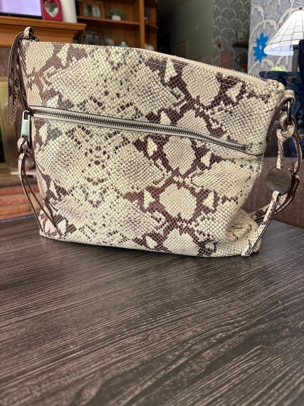 Margo New York Leather Snakeskin Crossbody Bag